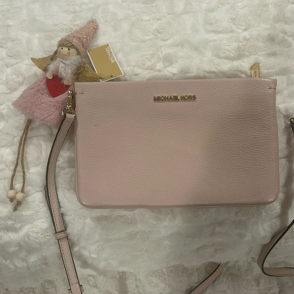 Michael Kors JET SET TRAVEL Powder Blush Triple Compartment Crossbody Bag
